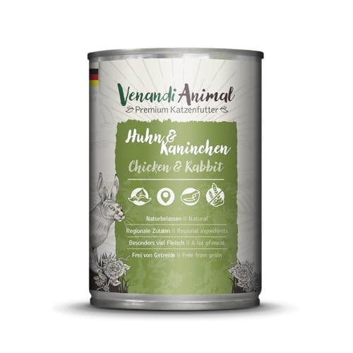 Venandi - Premium Nassfutter für Katzen - Huhn Und Kaninchen 1 x 400g 1er Pack, Getreidefrei mit Extra Viel Fleisch Venandi - Premium Nassfutter für Katzen - Huhn Und Kaninchen 1 x 400g 1er Pack, Getreidefrei mit Extra Viel Fleisch von VenandiAnimal