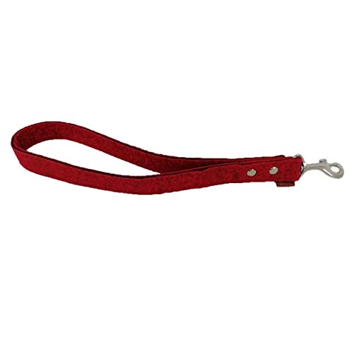 Venetto 40 cm Kurzführer Kurzleine Hundeleine Filz-Leine für kleine und große Hunderassen (Rot Melange) von Venetto