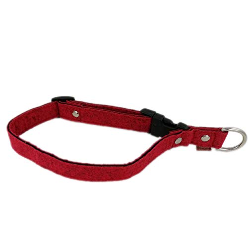 Venetto Halsband Filz Filzhalsband Hundehalsband für kleine und große Hunderassen, Made in Germany (2,5cm, Rot meliert) von Venetto