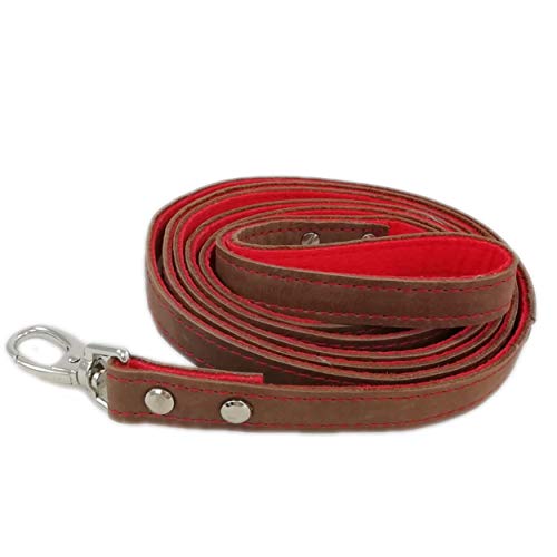 Venetto Hundeleine Leder und Filz Lederleine Hunde-Leine für kleine und große Hunderassen (2cm, Rot) von Venetto