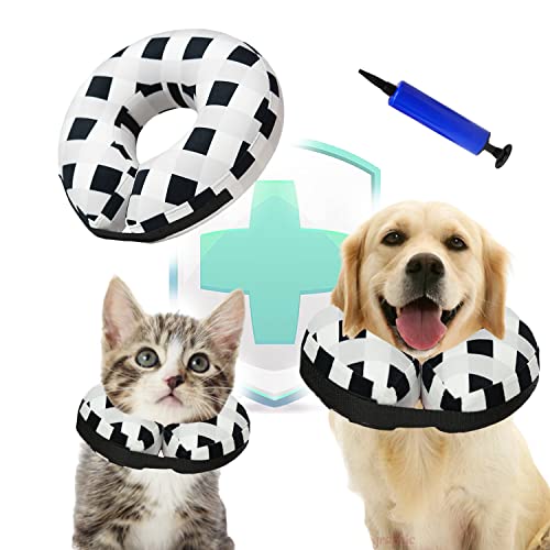 Aufblasbares Gentgrid Schutzhalsband für Hunde und Katzen, weiche Erholung, verstellbares E-Halsband für Hunde, Hals, Donut-Kegel, Alternative nach Operationen, dass Beißen, Lecken und Kratzer von Venrcoxz