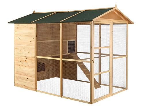 Vente-unique-Hühnerstall aus Holz mit Freilaufgehege - für 10 Hühner - 266 x 174 x 205 cm - Holzfarben - FERAS von Vente-unique