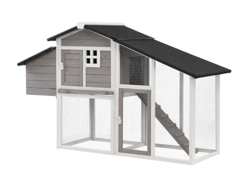 Vente-unique-Hühnerstall aus Holz mit Freilaufgehege - für 4 Hühner - 173 x 64 x 108 cm - Weiß und Grau - LEVAS Vente-unique-Hühnerstall aus Holz mit Freilaufgehege - für 4 Hühner - 173 x 64 x 108 cm - Weiß und Grau - LEVAS von Vente-unique