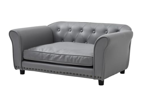 Vente-unique-Tiersofa - 94 x 65 x 42 cm - Kunstleder - Grau - GALIAMA von Vente-unique