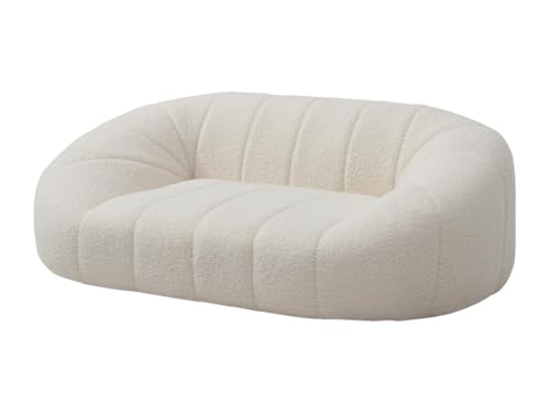 Vente-unique-Tiersofa - 98 x 62 x 33 cm - Bouclé-Stoff - Cremeweiß - PARUIMA Vente-unique-Tiersofa - 98 x 62 x 33 cm - Bouclé-Stoff - Cremeweiß - PARUIMA von Vente-unique