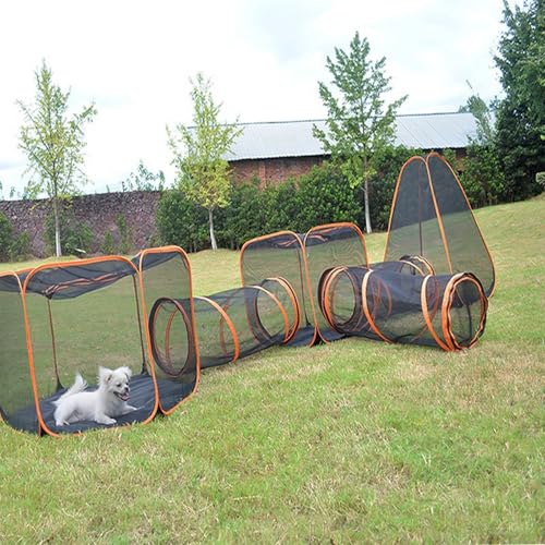 Katzengehege Outdoor Katzentunnel Große Katzen Katzenzelt Outdoor mit Katzentunnel, Faltbares Spielhaus für Katzen, Kaninchen, Kleintiere Auf Mehrere Arten(6-Piece Set) von Vepnby