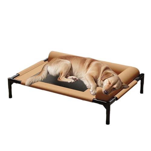 Vepnby Hundebett Mittelgroße, Kühlendes Erhöhtes Hund Haustierbett, mit Atmungsaktivem Netzgewebe, Hundebetten mit Kopfstütze für Hunde Katze, Robuster Metallrahmen(Yellow,66X45X17CM) von Vepnby