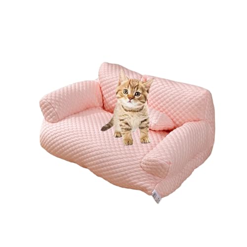 Vepnby Hundesofa, Hundekissen Waschbar, Memory Foam Hundekorb mit Kopfstütze, rutschfest, Ränder Weiches Hundesofa für Mittlere Hunde(Pink,L) von Vepnby