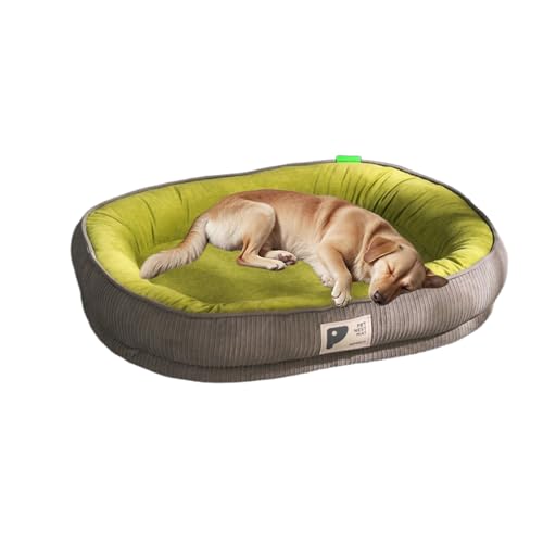 Vepnby Weiches und Flauschiges Orthopädisches Hundebett, Hundekissen Mittelgroße Hunde, rutschfest, Waschbares Hundebett mit Rückenlehne für Hunde Katze(Green,M) von Vepnby