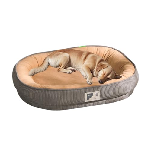 Vepnby Weiches und Flauschiges Orthopädisches Hundebett, Hundekissen Mittelgroße Hunde, rutschfest, Waschbares Hundebett mit Rückenlehne für Hunde Katze(Orange,2XL) von Vepnby
