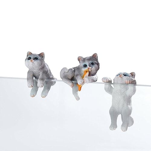 Vepoty Aquarium-Katzen-Ornament, 3 Stück, Kunstharz-Katzenfigur, interessanter Aquarium-Katzen-Anhänger, niedliches Tier-Ornament für Tank-Dekoration Vepoty Aquarium-Katzen-Ornament, 3 Stück, Kunstharz-Katzenfigur, interessanter Aquarium-Katzen-Anhänger, niedliches Tier-Ornament für Tank-Dekoration von Vepoty