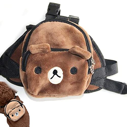 Vepoty Haustier-Rucksack, niedlicher Plüsch-Hunderucksack, leichte Hundetasche mit verstellbarem Riemen für Camping, Reisen und Wandern von Vepoty