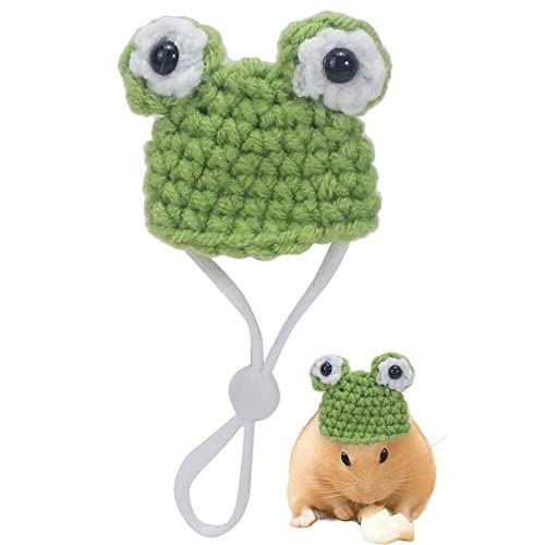 Vepoty Mini-Hamster-Mütze, handgestrickt, für kleine Tiere, mit verstellbarem Riemen, schöne Tierkostüm-Mütze, Haustier-Party, dekorative Kappe Vepoty Mini-Hamster-Mütze, handgestrickt, für kleine Tiere, mit verstellbarem Riemen, schöne Tierkostüm-Mütze, Haustier-Party, dekorative Kappe von Vepoty