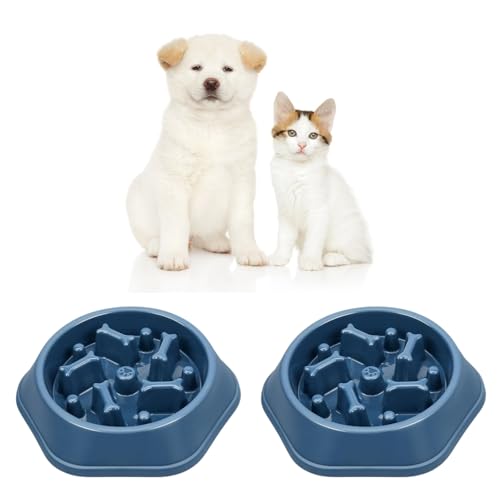 Futternapf für langsames Fressen, fördert eine gesunde Verdauung und verhindert Blähungen, ideal für Katzen und Hunde, 2 Stück von Verdant Nova