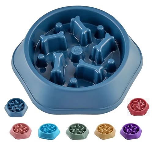 Slow Feeder Hundenapf - Schüssel entwickelt, um das Fressen zu verlangsamen, fördert eine gesunde Verdauung und beugt Blähungen vor, ideal für Katzen und Hunde (DarkBlue) von Verdant Nova