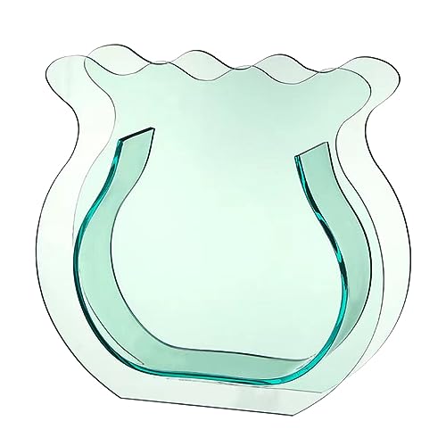 Acryl-Vase, transparent, verdicktes Acryl, glättend, einfach, modern, kleines Aquarium, für Familie, Büro, Schlafsaal, transparent grün von Verdant Touch