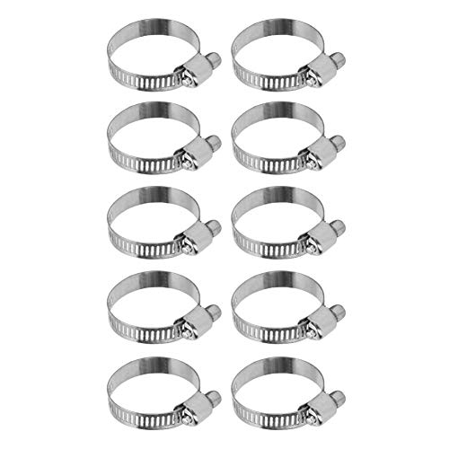 Edelstahl-Schlauchschelle, 10 Stück, Edelstahl-Schlauchschelle, verstellbare Rohr-Schlauchschelle, Zubehör für 20–35 mm Schlauch von Verdant Touch