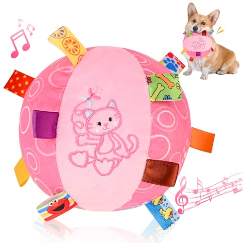 VerdeVilla Quietschball für Hunde, interaktives Hundespielzeug, weich gefülltes Welpenspielzeug mit integrierter Glocke, Kauspielzeug für kleine, mittelgroße und große Hunde, 15,2 cm, Rosa VerdeVilla Quietschball für Hunde, interaktives Hundespielzeug, weich gefülltes Welpenspielzeug mit integrierter Glocke, Kauspielzeug für kleine, mittelgroße und große Hunde, 15,2 cm, Rosa von VerdeVilla