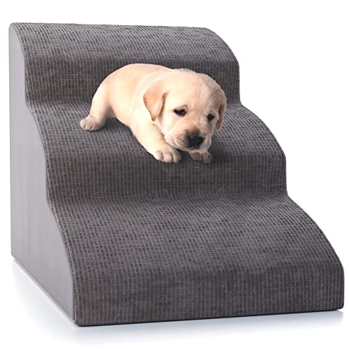 Hundetreppe für Bett, 3-stufige Leiter für kleine Hunde und Katzen, hochdichte Schaumstoff-Haustiertreppe, weiche und rutschfeste Oberfläche, hilft Ihrem Haustier leicht auf und ab, perfekt für alte Hundetreppe für Bett, 3-stufige Leiter für kleine Hunde und Katzen, hochdichte Schaumstoff-Haustiertreppe, weiche und rutschfeste Oberfläche, hilft Ihrem Haustier leicht auf und ab, perfekt für alte von Verla