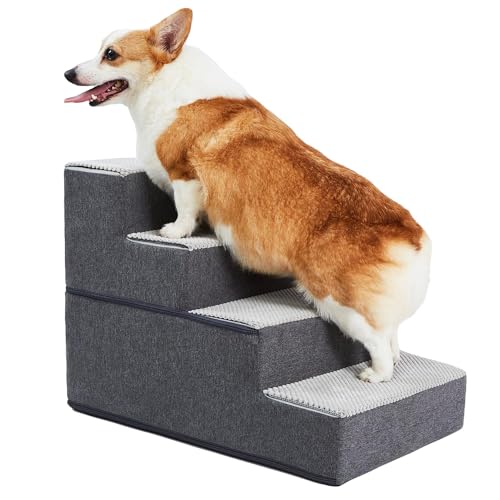 Verla Faltbare Hundetreppe für Hochbett, 4 Leiter Stufenleiter für Hunde, Hundetreppe aus hochdichtem Schaumstoff, weiche und rutschfeste Oberfläche, hilft Ihrem Haustier leicht auf und ab, Hunderampe Verla Faltbare Hundetreppe für Hochbett, 4 Leiter Stufenleiter für Hunde, Hundetreppe aus hochdichtem Schaumstoff, weiche und rutschfeste Oberfläche, hilft Ihrem Haustier leicht auf und ab, Hunderampe von Verla