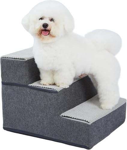 Verla Hundetreppe für Sofa, 3-stufige Klappleiter für kleine Hunde und Katzen, hochdichter Schaumstoff-Hundetreppe für Bett, Sofa und Couch, weiche und rutschfeste Oberfläche, hilft Ihrem Haustier Verla Hundetreppe für Sofa, 3-stufige Klappleiter für kleine Hunde und Katzen, hochdichter Schaumstoff-Hundetreppe für Bett, Sofa und Couch, weiche und rutschfeste Oberfläche, hilft Ihrem Haustier von Verla