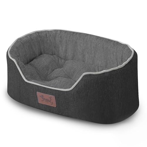 Versapet Hundebett Kleine Hunde, Hundekorb waschbar, Katzenbett Flauschiges, mit Anti-Rutsch-Boden PlüSch Hundekorb für Kleine Hunde und Katzen, 50x35x20 cm, Schwarz Versapet Hundebett Kleine Hunde, Hundekorb waschbar, Katzenbett Flauschiges, mit Anti-Rutsch-Boden PlüSch Hundekorb für Kleine Hunde und Katzen, 50x35x20 cm, Schwarz von Versapet