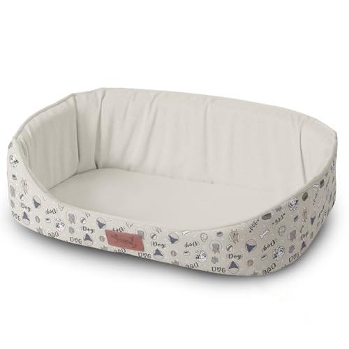 Versapet Hundebett mittelgroße Hunde, Hundekorb waschbar, Katzenbett Flauschiges, mit Anti-Rutsch-Boden PlüSch Hundekorb für Hunde und Katzen, 57x42x18 cm, Beige Versapet Hundebett mittelgroße Hunde, Hundekorb waschbar, Katzenbett Flauschiges, mit Anti-Rutsch-Boden PlüSch Hundekorb für Hunde und Katzen, 57x42x18 cm, Beige von Versapet