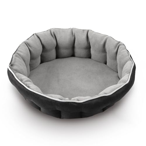 Versapet Hundebett rund für mittelgroße Hunde und Katzen, 60 * 48 * 14 cm, hundebett Donut, Katzenbett Flauschiges, Hundekörbchen waschbar, mit Anti-Rutsch-Boden PlüSch Hundekorb, Braun & Schwarz Versapet Hundebett rund für mittelgroße Hunde und Katzen, 60 * 48 * 14 cm, hundebett Donut, Katzenbett Flauschiges, Hundekörbchen waschbar, mit Anti-Rutsch-Boden PlüSch Hundekorb, Braun & Schwarz von Versapet