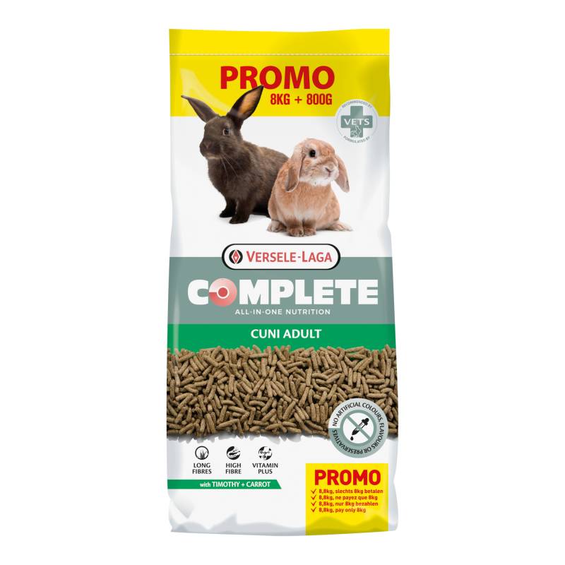 800 g gratis! 8,8 kg Versele-Laga Cunis Kaninchen - Adult Complete 800 g gratis! 8,8 kg Versele-Laga Cunis Kaninchen - Adult Complete von Versele Laga Complete