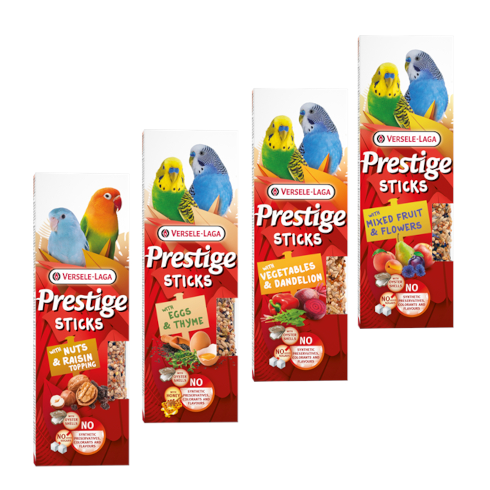 Mixed Pack Versele-Laga Prestige Sticks Wellensittiche - 4 x 2 Sticks (240 g) von Versele Laga Prestige