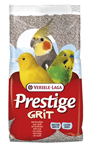 Prestige Grit mit Korällchen | 2,5 kg | Ergänzungsfuttermittel für Vögel | Zur Unterstützung der Verdauung & der Calciumversorgung | Austernschalen & zerkleinerte Meeresmuscheln von Versele-Laga