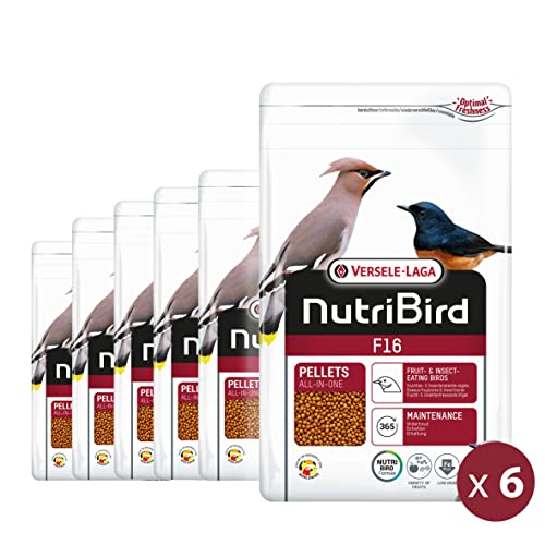 VERSELE-LAGA - NutriBird F16 – Extrudiertes Granulat – Pflegefutter für Frugi- und Insektenvögel (6 x 800 g) von Versele-Laga
