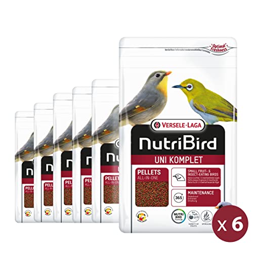 VERSELE-LAGA - NutriBird Uni Komplet – Extrudiertes Granulat – Pflegefutter für Frugi- und Insektenvögel (6 x 1 kg) von Versele-Laga