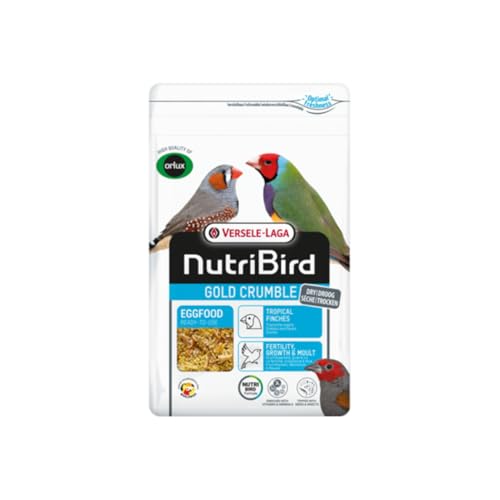 Versele-Laga NutriBird Gold Crumble Exoten | 1 kg | Trockenes Eifutter für Junge & Adulte Ziervögel | Mit Lysin & Methionin | Eiweiße, Vitamine, Spurenelemente & Mineralstoffe von Versele-Laga