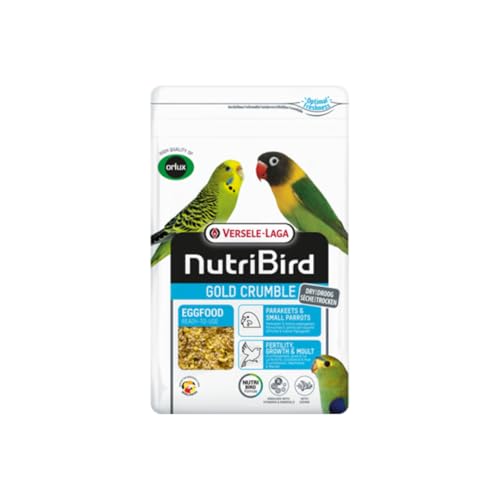 Versele-Laga NutriBird Gold Crumble Sittiche & kleine Papageien | 1 kg | Trockenes Eifutter für Wellensittiche, Neophemen, Agaporniden & andere Ziervögel | Mit Lysin & Methionin Versele-Laga NutriBird Gold Crumble Sittiche & kleine Papageien | 1 kg | Trockenes Eifutter für Wellensittiche, Neophemen, Agaporniden & andere Ziervögel | Mit Lysin & Methionin von Versele-Laga