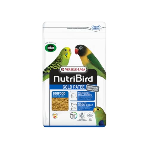 Versele-Laga NutriBird Gold Patee | 1 kg | Eifutter für Sittiche & kleine Papageien | Mit 100% natürlichem Honig angefeuchtet | Enthält wichtiges Lysin und Methionin von Versele-Laga