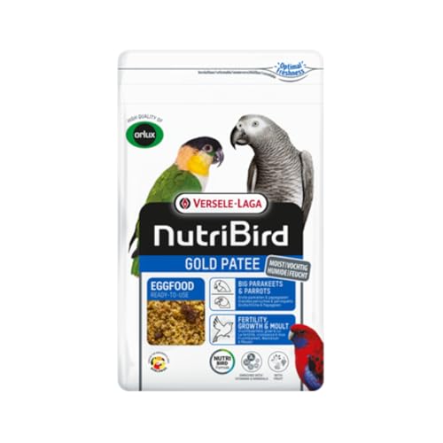 Versele-Laga NutriBird Gold Patee Großsittiche & Papageien | 5 kg | Gebrauchsfertiges Eifutter | Mit natürlichem Honig angefeuchtet | Mit Hagebutte, Ebereschenbeeren & Rosinen von Versele-Laga