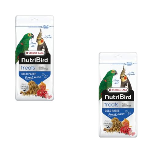 Versele-Laga NutriBird Treats Gold Patee Forest Fusion | Doppelpack | 2 x 250 g | Ergänzungsfutter für Großsittiche | Mit 100% natürlichem Honig angefeuchtet | Enthält Lysin & Methionin von Versele-Laga