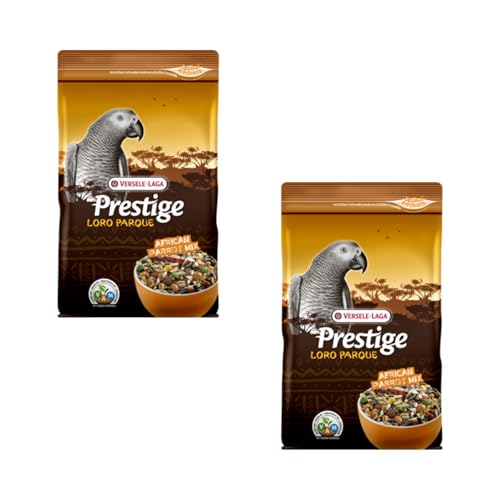 Versele-Laga Prestige Loro-Parque African Parrot Mix | Doppelpack | 2 x 1 kg | Samenmischung für Afrikanische Papageien | Mit extrudierten VAM Körnchen | Vitamine & Mineralstoffe von Versele-Laga