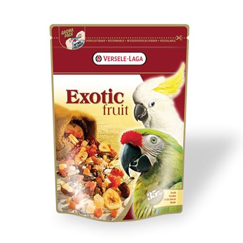 Versele-Laga Prestige Premium Papageien Exotic Fruit Mix | 600 g | Leckerei für Papageien aus Samen, Getreide und Früchten | Enthält Papaya, Ananas und Aprikosen von Versele-Laga