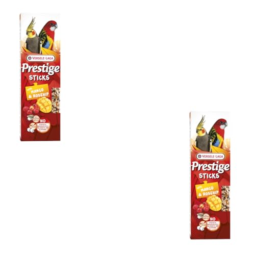 Versele-Laga Prestige Sticks Großsittiche mit Mango & Hagebutte | Doppelpack | 2 x 140 g | Snack für große Sittiche | Ohne Zuckerzusatz und synthetische Konservierungsmittel Versele-Laga Prestige Sticks Großsittiche mit Mango & Hagebutte | Doppelpack | 2 x 140 g | Snack für große Sittiche | Ohne Zuckerzusatz und synthetische Konservierungsmittel von Versele-Laga