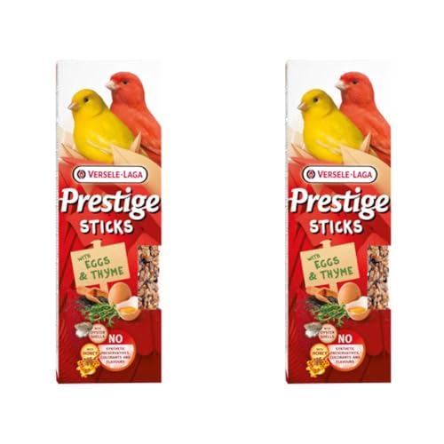 Versele-Laga Prestige Sticks Kanarien Eier & Thymian | Doppelpack | 2 x 60 g | Snack für Kanarienvögel | Ohne synthetische Konservierungsmittel, Farbstoffe oder Aromen Versele-Laga Prestige Sticks Kanarien Eier & Thymian | Doppelpack | 2 x 60 g | Snack für Kanarienvögel | Ohne synthetische Konservierungsmittel, Farbstoffe oder Aromen von Versele-Laga