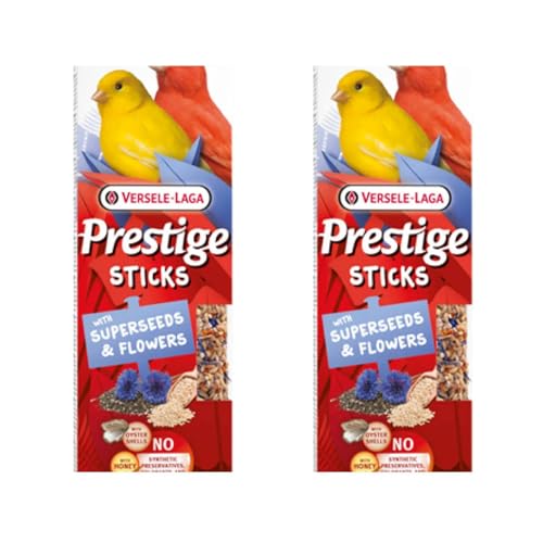 Versele-Laga Prestige Sticks Kanarien Supersaaten & Blüten | Doppelpack | 2 x 60 g | Snack für Kanarienvögel | Ohne synthetische Konservierungsmittel, Farbstoffe oder Aromen Versele-Laga Prestige Sticks Kanarien Supersaaten & Blüten | Doppelpack | 2 x 60 g | Snack für Kanarienvögel | Ohne synthetische Konservierungsmittel, Farbstoffe oder Aromen von Versele-Laga