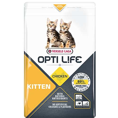 VERSELE LAGA - Trockenfutter Junge Katzen Opti Life Kitten - Futter für Junge Katzen ohne Getreide - Mit Huhn - 2,5kg von Versele-Laga