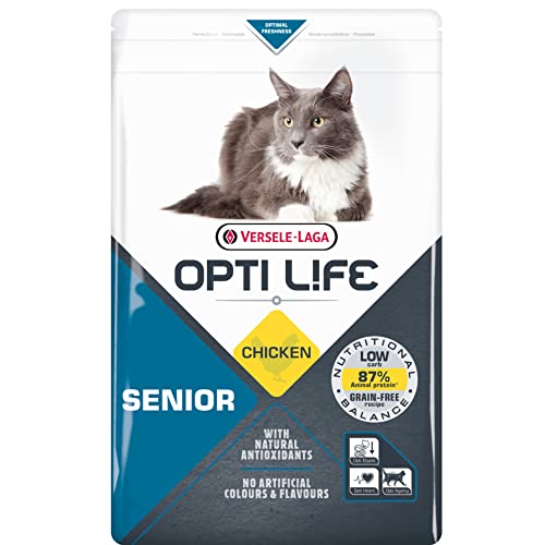 VERSELE LAGA - Trockenfutter Katzen Opti Life Senior - Futter für Erwachsene Katzen - Ohne Getreide - Mit Huhn - 2,5kg von Versele-Laga