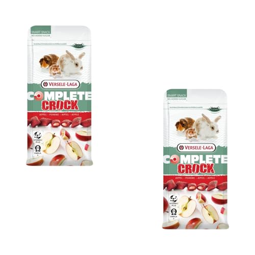 Versele-Laga Complete Crock Apple | Doppelpack | 2 x 50 g | Ergänzungsfuttermittel für Kaninchen & Nagetiere | Knusprige Hülle mit weicher Apfelfüllung | Mit Vitaminen & Omega-3 von Versele-Laga