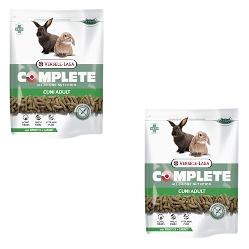 Versele-Laga Complete Cuni Adult | Doppelpack | 2 x 500 g | Alleinfuttermittel für ausgewachsene Kaninchen | Schmackhafte All-in-one Pellets | Mit Langen Fasern und Kräutern von Versele-Laga
