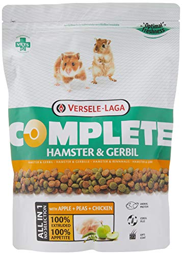 Versele-Laga Complete Hamster & Gerbil | 500 g | Alleinfuttermittel für Hamster und Wüstenrennmäuse | Mit proteinreichen All-in-one-Pellets | Für mehr Energie und Vitalität von Versele-Laga