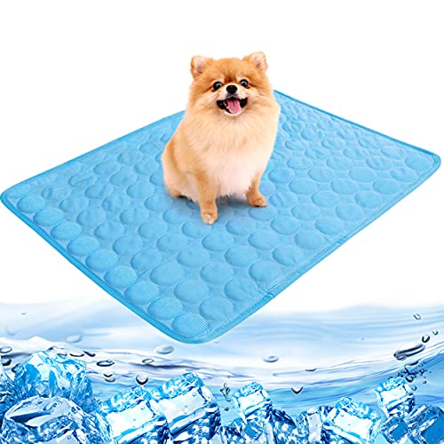 Vertvie Kühlmatte für Hunde Katzen Sommer Kühlkissen Selbstkühlung Hundematten kühl Pads für Haustiere im Auto Oder Zuhause(Blau,50*40cm) von Vertvie