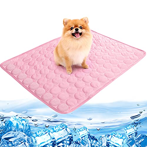 Vertvie Kühlmatte für Hunde Katzen Sommer Kühlkissen Selbstkühlung Hundematten kühl Pads für Haustiere im Auto Oder Zuhause(Rosa,70*55cm) von Vertvie